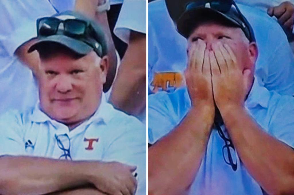 Lifelong Vols fan goes viral for animated reactions during Tennessee-Georgia football game: 'I got Coldplayed'