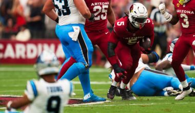 Cardinals DL Calais Campbell stays ahead of Panthers LS J.J. Jansen in all-time games played as Arizona hosts Carolina