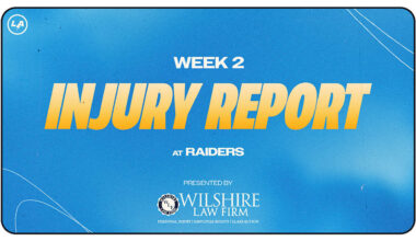 Los Angeles Chargers Las Vegas Raiders Injury Report Week 2 2025