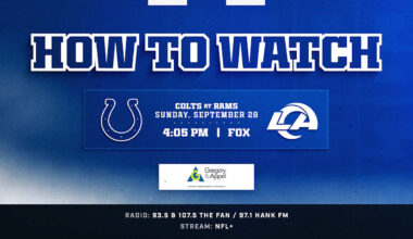 Where to watch Indianapolis Colts at Los Angeles Rams? The week 4 game kicks off at 4:05 p.m. ET this Sunday and is available to watch on FOX.