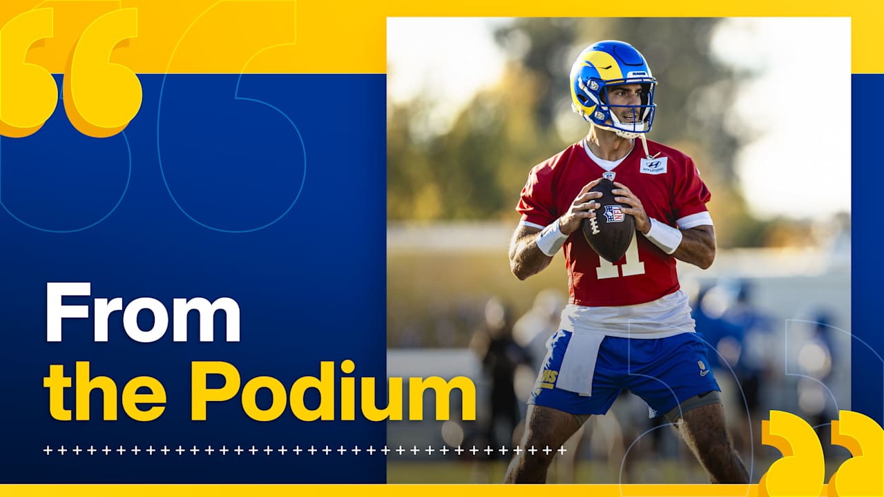 Sean McVay, Jimmy Garoppolo, Mike LaFleur, Chris Shula and Jared Verse discuss Week 18 matchup with Seahawks, playoff seeding