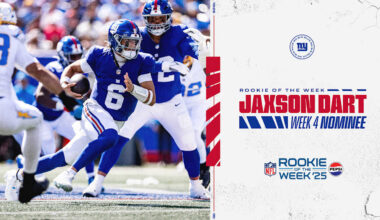 Jaxson Dart nominated for Pepsi Rookie of the Week