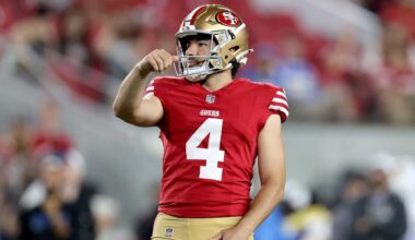 Niners waiving kicker Jake Moody, placing TE George Kittle (hamstring) on injured reserve