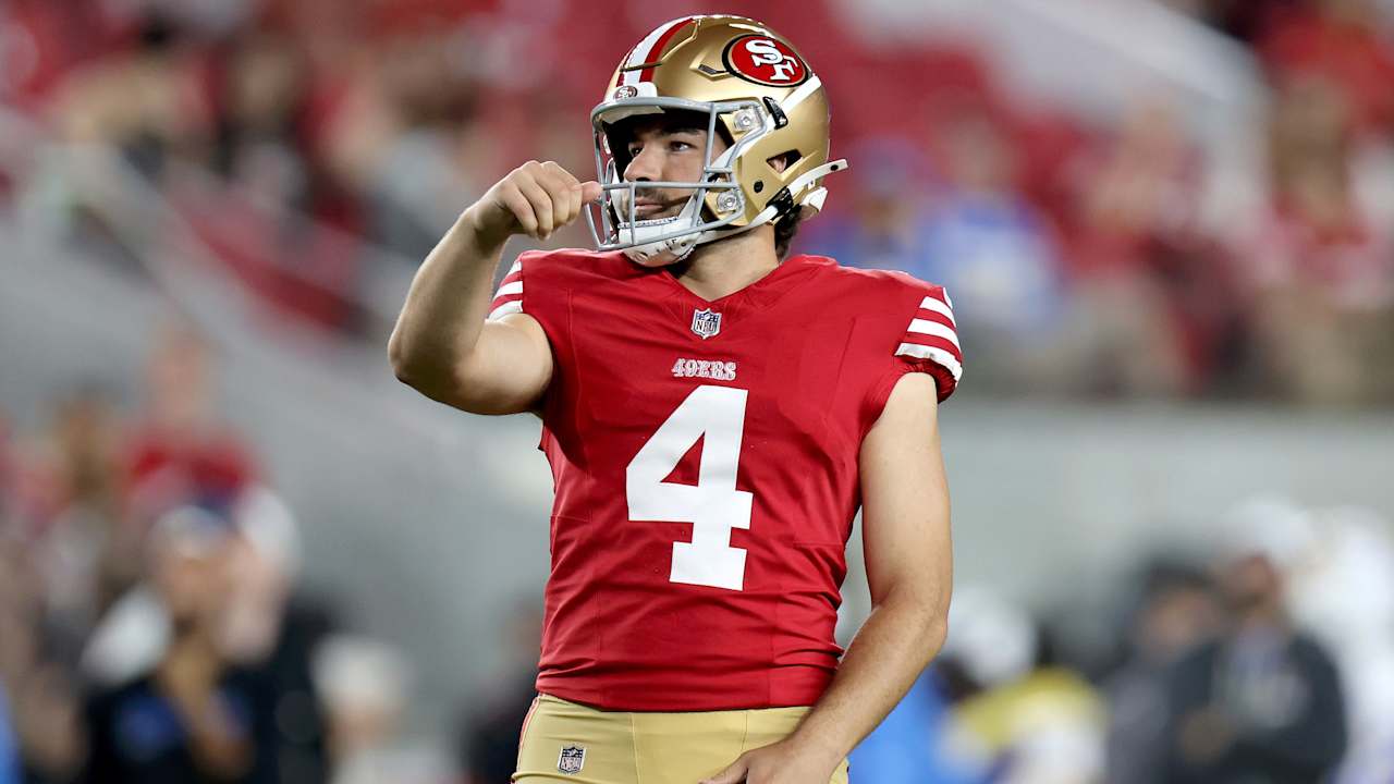 Niners waiving kicker Jake Moody, placing TE George Kittle (hamstring) on injured reserve