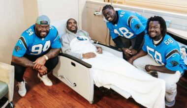 Carolina Panthers visit patients at Levine Cancer Institute