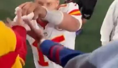 Miller was seen stealing a young boy's gift from Patrick Mahomes at MetLife Stadium last week