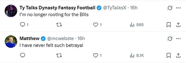 Pegula lead the backlash from bemused Bills fans on social media on Friday afternoon