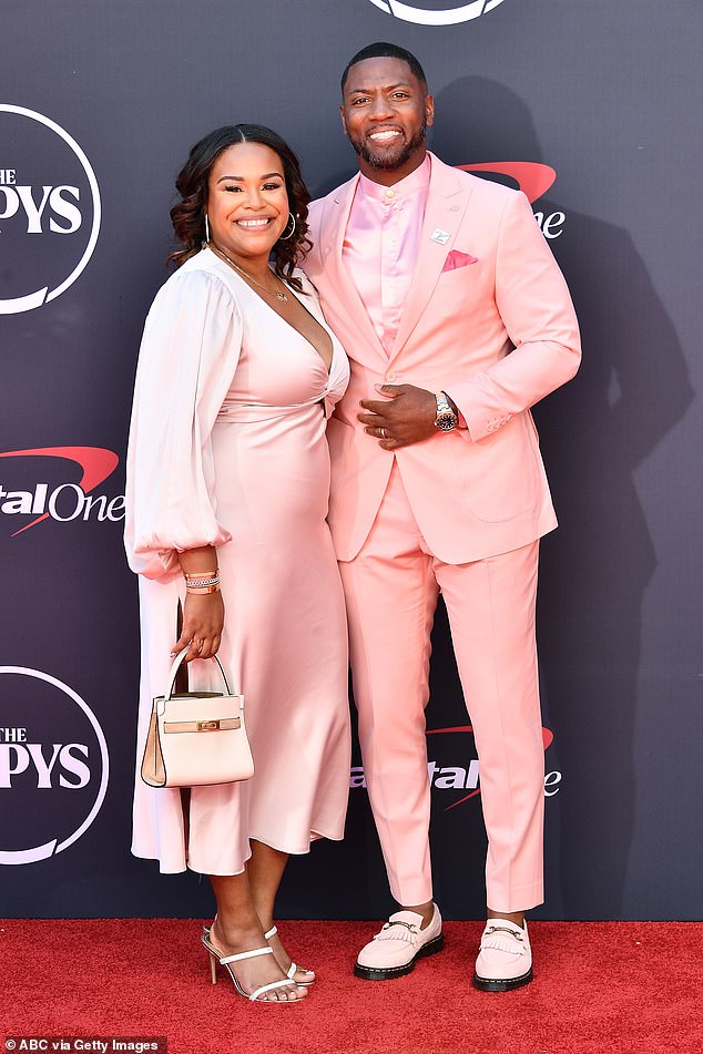 Clark poses with his wife Yonka on the ESPYs red carpet. They have been married since 2004
