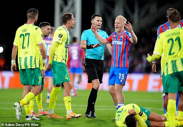 It was a frustrating night for Palace as they struggled to break down their opponents