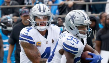 Cowboys run for season-low rushing yards against ‘more physical team’ in Carolina