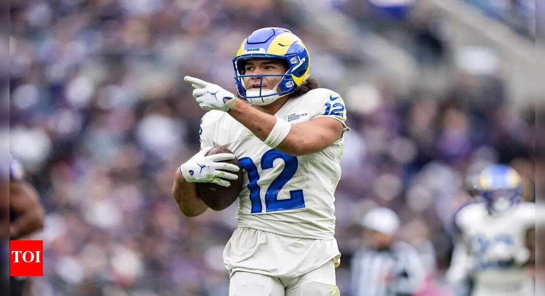 Los Angeles Rams receiver Puka Nacua limps off holding his foot and returns fired up in the third quarter against Baltimore Ravens | NFL News