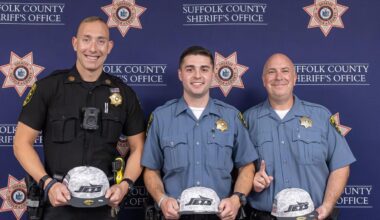 Three Suffolk County Sheriff officers selected to hold flag at Nov. 30 New York Jets game