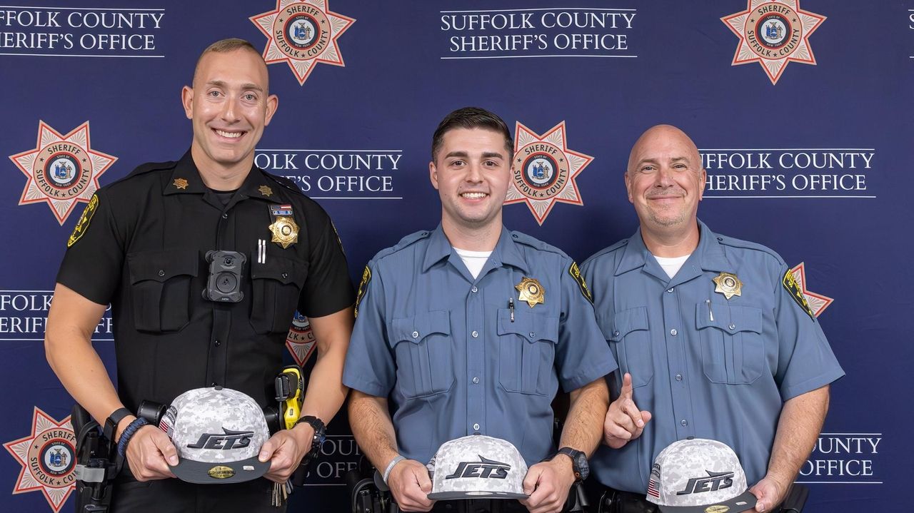 Three Suffolk County Sheriff officers selected to hold flag at Nov. 30 New York Jets game