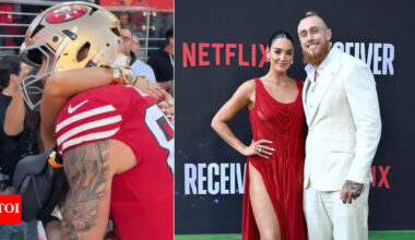 George Kittle’s “backup wife hug” with Kristin Juszczyk becomes the funniest off-field moment of the 49ers game | NFL News