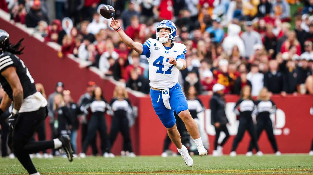Down, not out: No. 11 BYU rallies to stay unbeaten with 41-27 win at Iowa State
