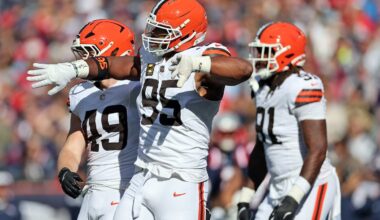 Cleveland Browns defensive end Myles Garrett vs. New England Patriots, October 26, 2025