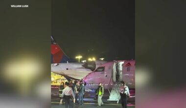 Delta regional jets collide at low speeds taxing at LaGuardia Airport