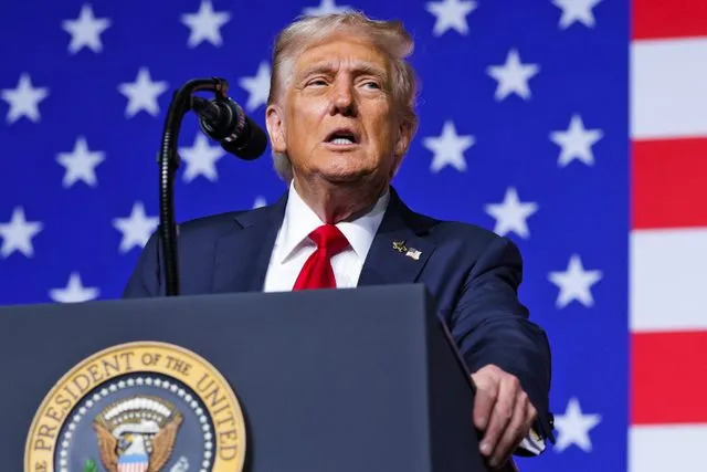 Alex Wong/Getty Donald Trump speaking in Virginia in 2025