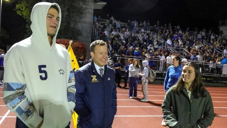 Patriots QB Drake Maye attends Catholic Memorial vs. Xaverian football game