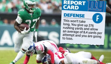 Giants takeaways, report card from NFL Week 8 loss to Eagles