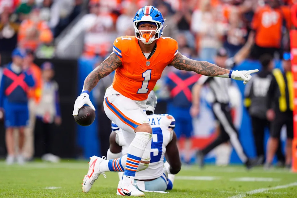 Denver Broncos tight end Evan Engram.