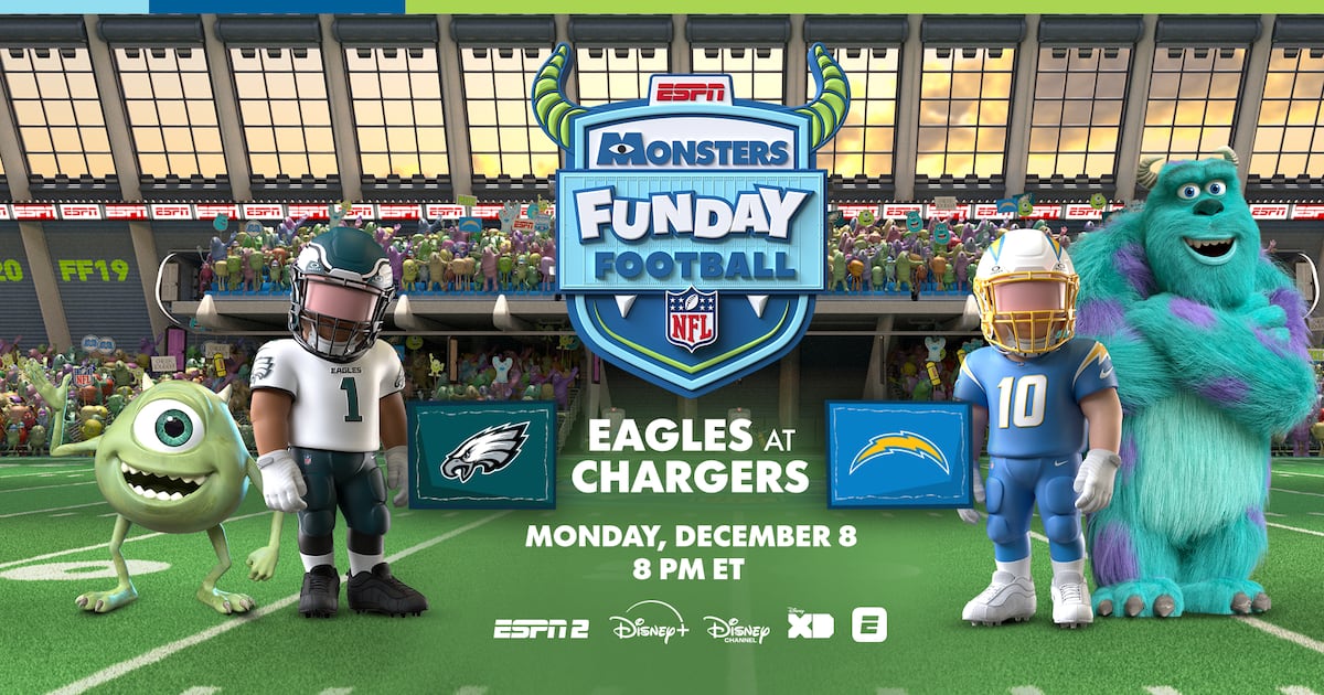 ESPN's next NFL alt-cast will be Monsters, Inc. during Eagles-Chargers