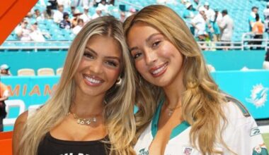 Zach Wilson’s Fiancée Nicolette & Dolphins WAGs Go Viral in Jersey-Dress Outfits at Game [PHOTOS]