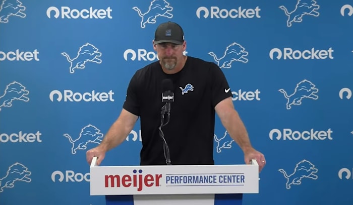 Detroit Lions head coach Dan Campbell praises defense, discusses bye week, team progress