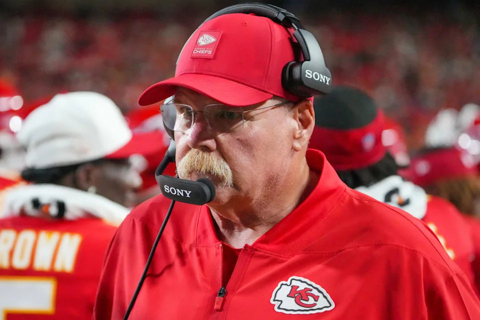 Kansas City Chiefs head coach Andy Reid on the sidelines during an NFL game.Denny Medley-Imagn Images