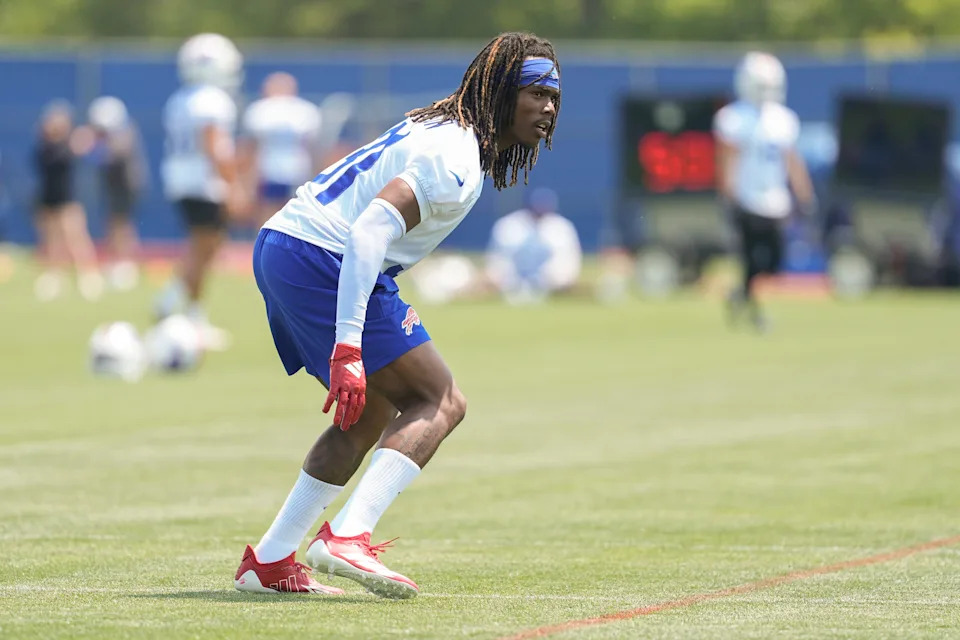 Jun 11, 2025; Orchard Park, NY, USA; Buffalo Bills cornerback Maxwell Hairston (31) works out during Minicamp at Highmark Stadium. Mandatory Credit: Gregory Fisher-Imagn Images