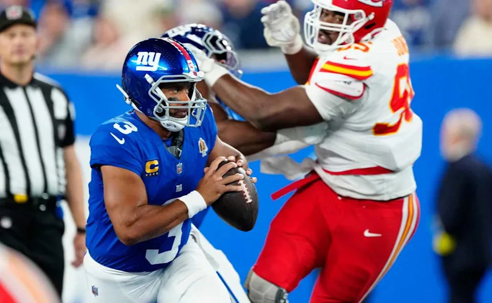 New York Giants quarterback Russell Wilson (3).Kevin R&period; Wexler-NorthJersey&period;com &sol; USA TODAY NETWORK via Imagn Images