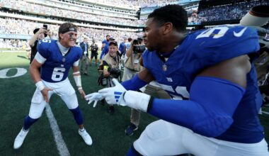 Giants' Jaxson Dart, Abdul Carter leaders for Offensive, Defensive Rookie of the Year awards