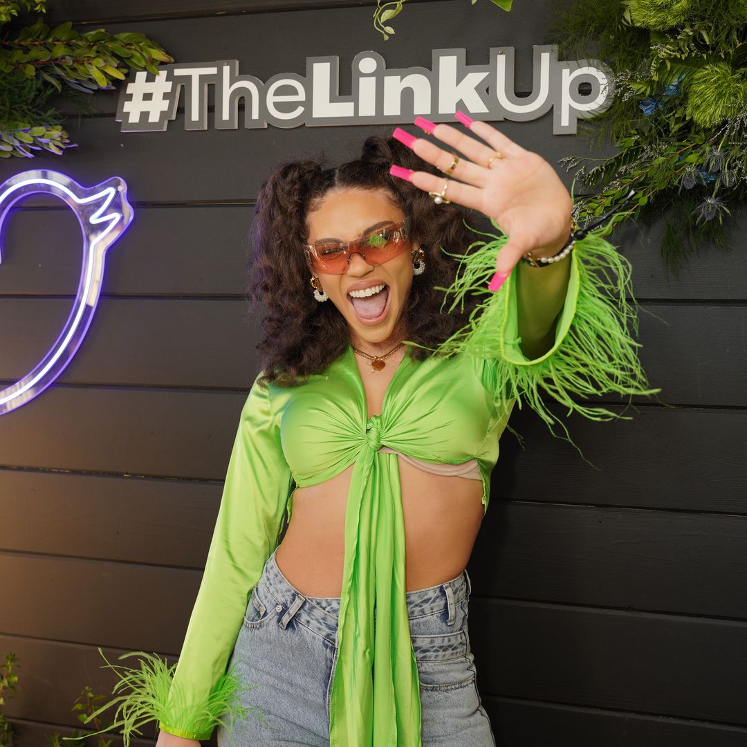 Makayla London attends Twitter's #TheLinkUp event in LA for SBLVI on February 11, 2022 in West Hollywood, California
