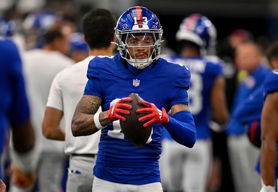 Jalin Hyatt, who has struggled in his Giants career, will get another shot after Malik Naber’s injury. AP