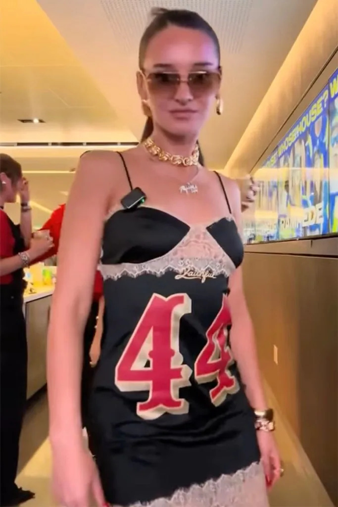 Kristin Juszczyk at the Rams-49ers game with NFL Wags at SoFi Stadium on October 2, 2025. Instagram/Katie Austin