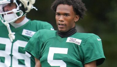 Jets' Garrett Wilson sits out practice with knee injury, status for Sunday vs. Panthers uncertain | Sports
