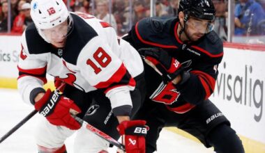 Jarvis, new arrival Miller help Hurricanes beat Devils 6-3 in season opener :: WRALSportsFan.com