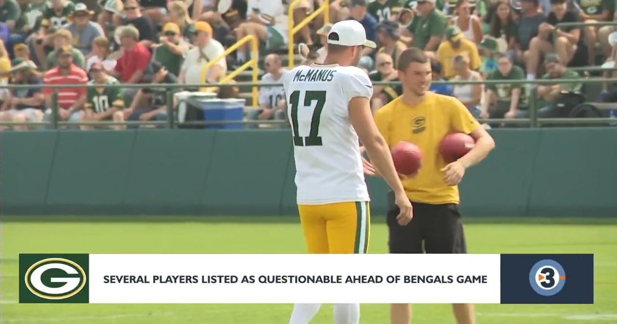 Packers list kicker Brandon McManus, three starting offensive linemen as questionable for Sunday’s matchup with Bengals | Top Stories