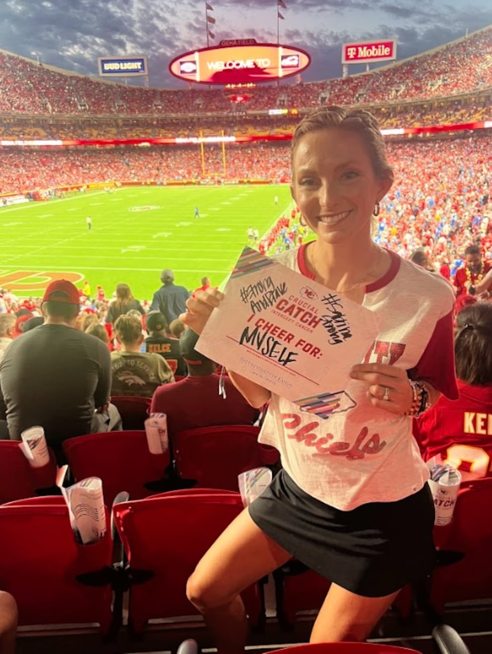 Sabrina was recognized as a Crucial Catch honoree at Arrowhead Stadium on October 19.
