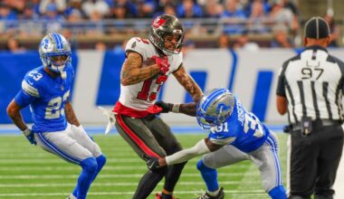Lions vs Bucs injury updates include Mike Evans getting carted off