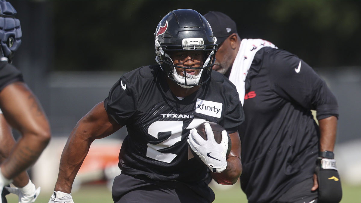 Houston Texans running back Nick Chubb (21) during training camp at Houston Methodist Training Center.
