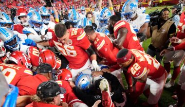 JuJu Smith-Schuster hit by Brian Branch postgame