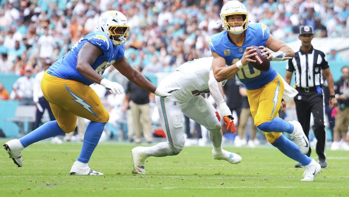 Justin Herbert player props odds, tips and betting trends for Week 7