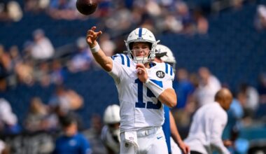 Colts Shane Steichen names Riley Leonard backup quarterback vs. Titans
