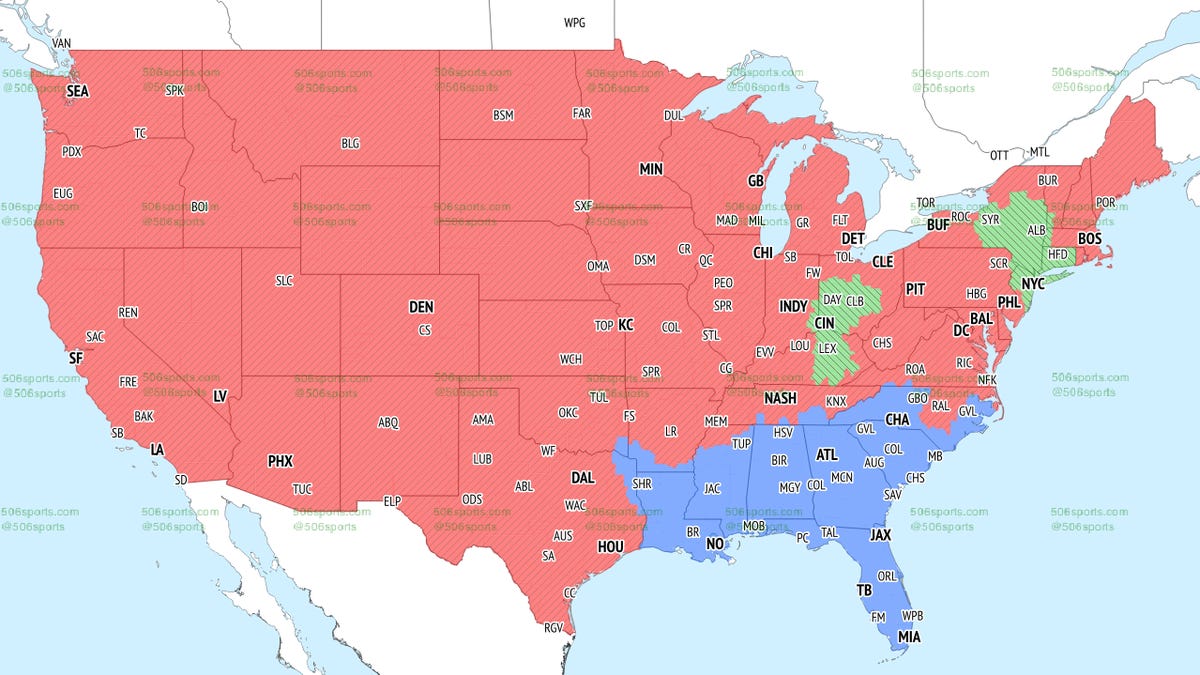 NFL Week 8 TV coverage maps