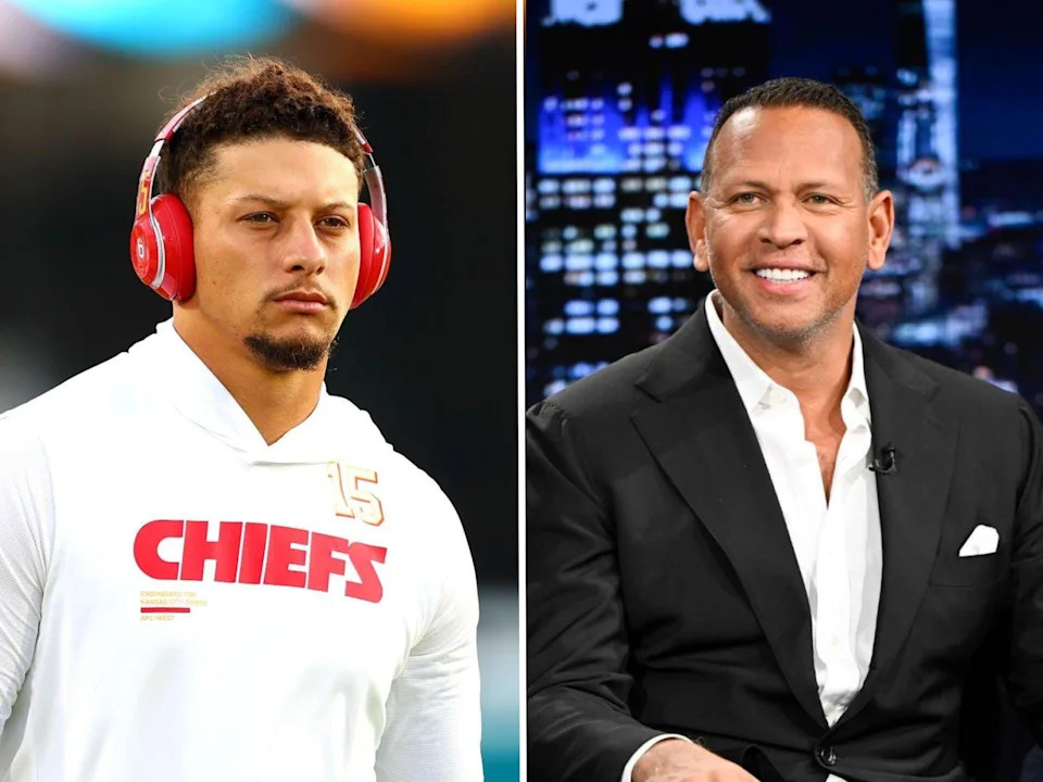 Composite image of Patrick Mahomes and Alex Rodriguez.