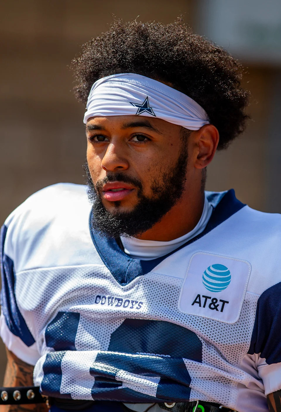 Jul 31, 2023; Oxnard, CA, USA; Dallas Cowboys wide receiver Jalen Moreno-Cropper (16) during training camp at the Marriott Residence Inn-River Ridge playing fields. Mandatory Credit: Jason Parkhurst-USA TODAY Sports