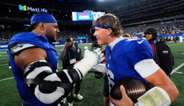 Jaxson Dart, Brian Burns and Giants take down Eagles in Thursday night upset