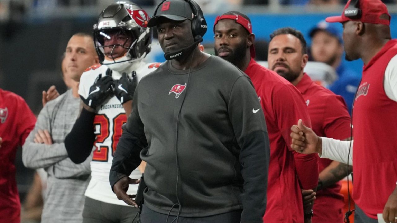 Tampa Bay head coach Todd Bowles look on during the first half of Tampa Bay's 24-9 loss at Detroit Monday night. (AP Photo/Paul Sancya)