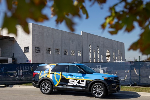 Construction continues on a new practice facility for the Chicago...